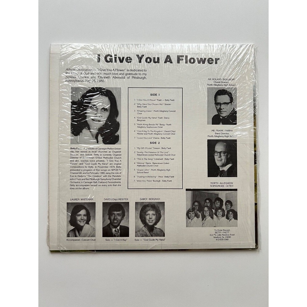 Betty Faett I Give You A Flower LP Shrink Self Release VG - Picture 2 of 7